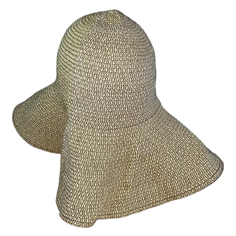 Woven Bucket Sun Hat Brown Tan Packable Beach Vacation One Size
